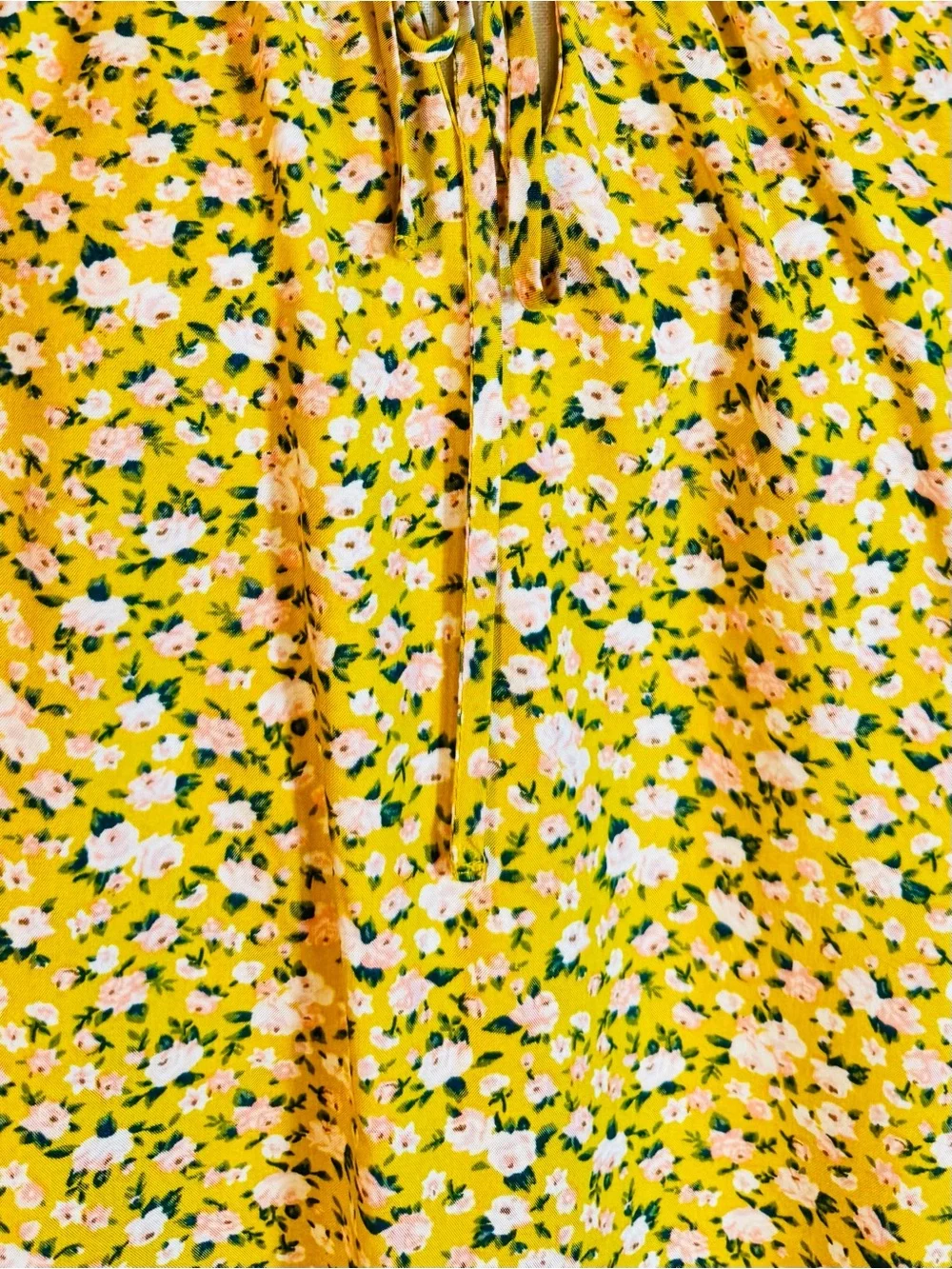 🌼 Old Navy Floral Peasant Blouse | Yellow Ditsy Floral Top | Size Small
